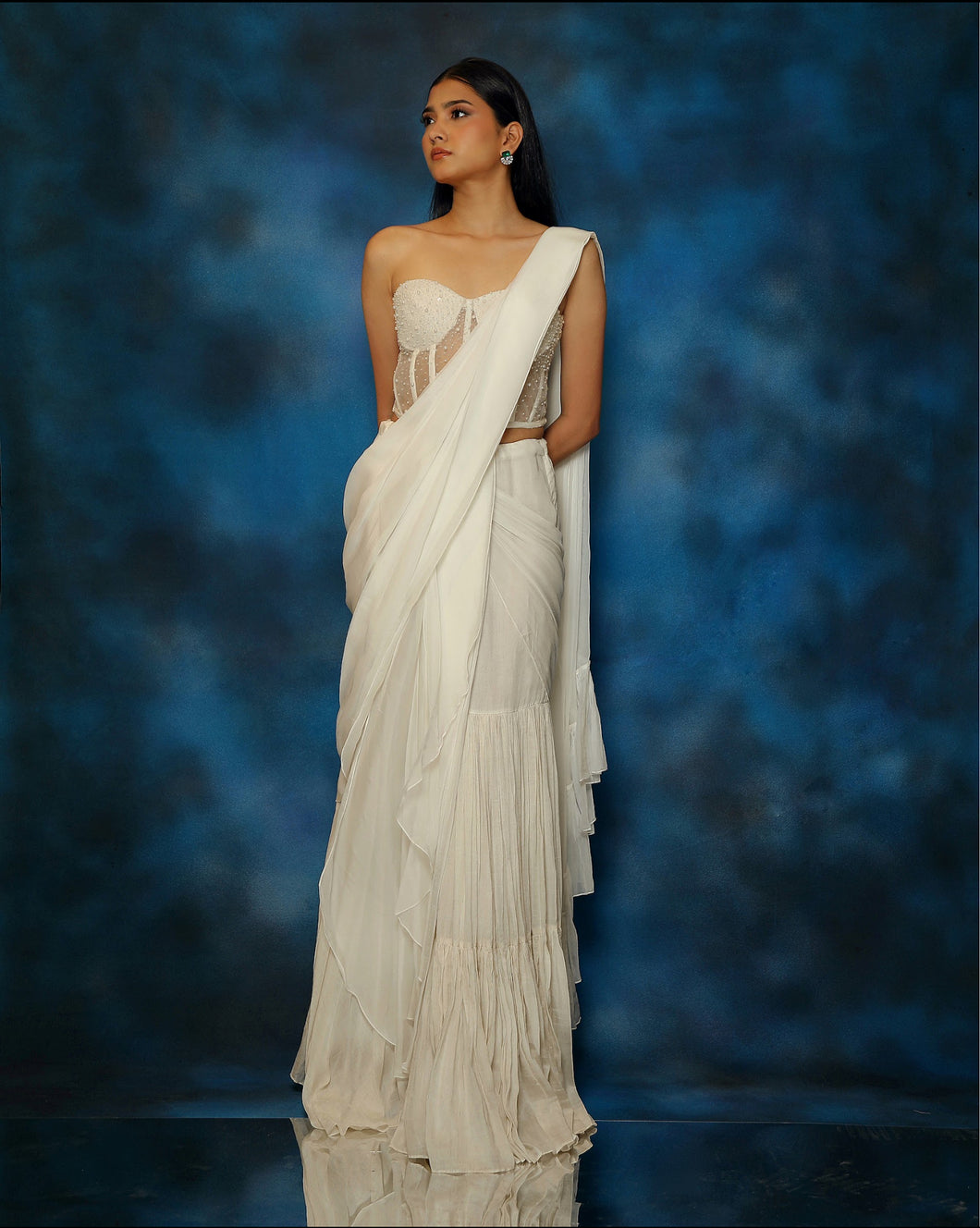 Bay Salt Corset Concept Saree Set
