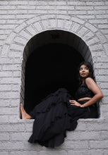 Load image into Gallery viewer, Arundhati in Raven Black Ruffle Lehenga Set