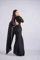 Load image into Gallery viewer, Raven Black Embellished Saree