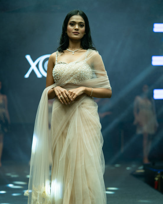 Sun Baked Tulle Saree