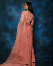 Load image into Gallery viewer, Rose Pink Organza Saree
