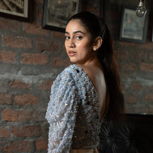 Load image into Gallery viewer, Cloud Blue Embellished Top with Bay Salt Trousers