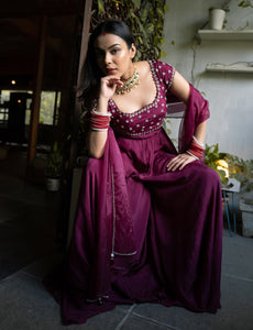 Plum Sharara Set