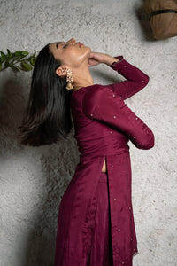 Plum Slit Kurta