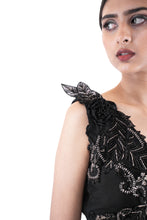 Load image into Gallery viewer, Raven Black Applique Blouse