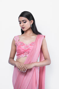 Rose Pink Pleated Blouse