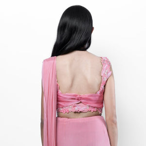 Rose Pink Pleated Blouse
