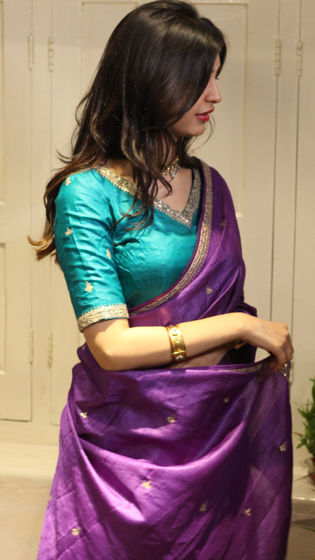 Eggplant Saree